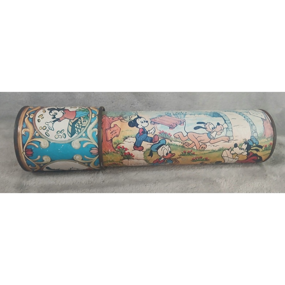 Vintage Walt Disney Productions Mickey Mouse Donald Duck Tin Kaleidoscope Toy - Picture 4 of 13